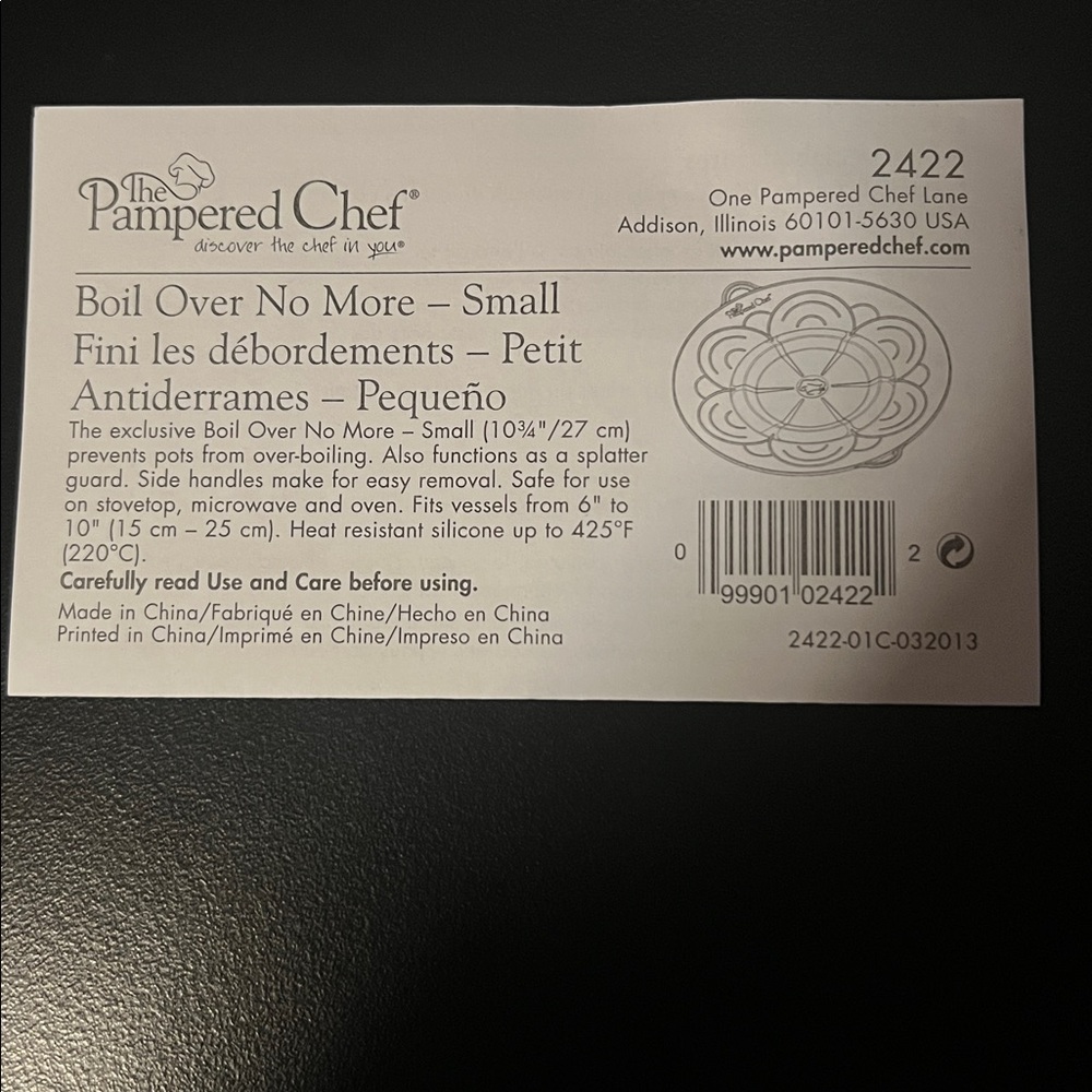 The Pampered Chef Red Silicone Lid - Picture 3 of 3